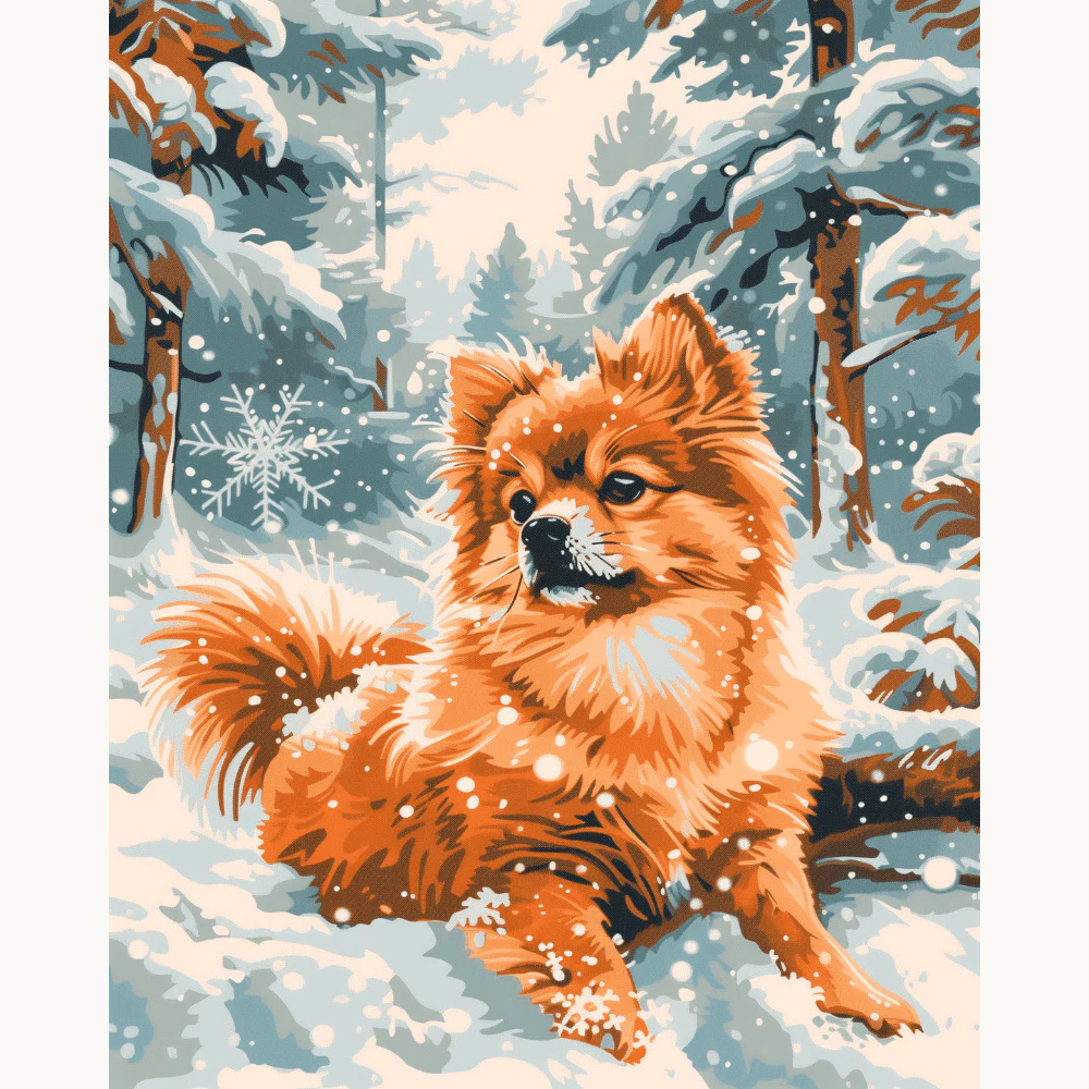German Spitz in the Snow - Image 2
